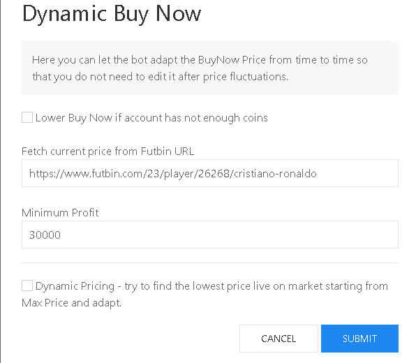 Dynamic Buy Options